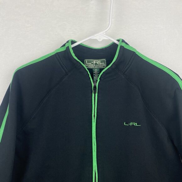 Lauren Ralph Lauren Jacket Womens Size 1X Black Green Logo Full Zip Pockets - Picture 3 of 8